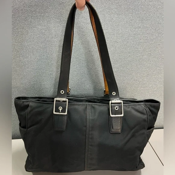 Coach 5173 Nylon Large Black Tote Bag - Picture 2 of 13